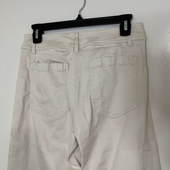 Mango MNG Casual Ivory khaki Wide leg pants size US 6 - Picture 3 of 6